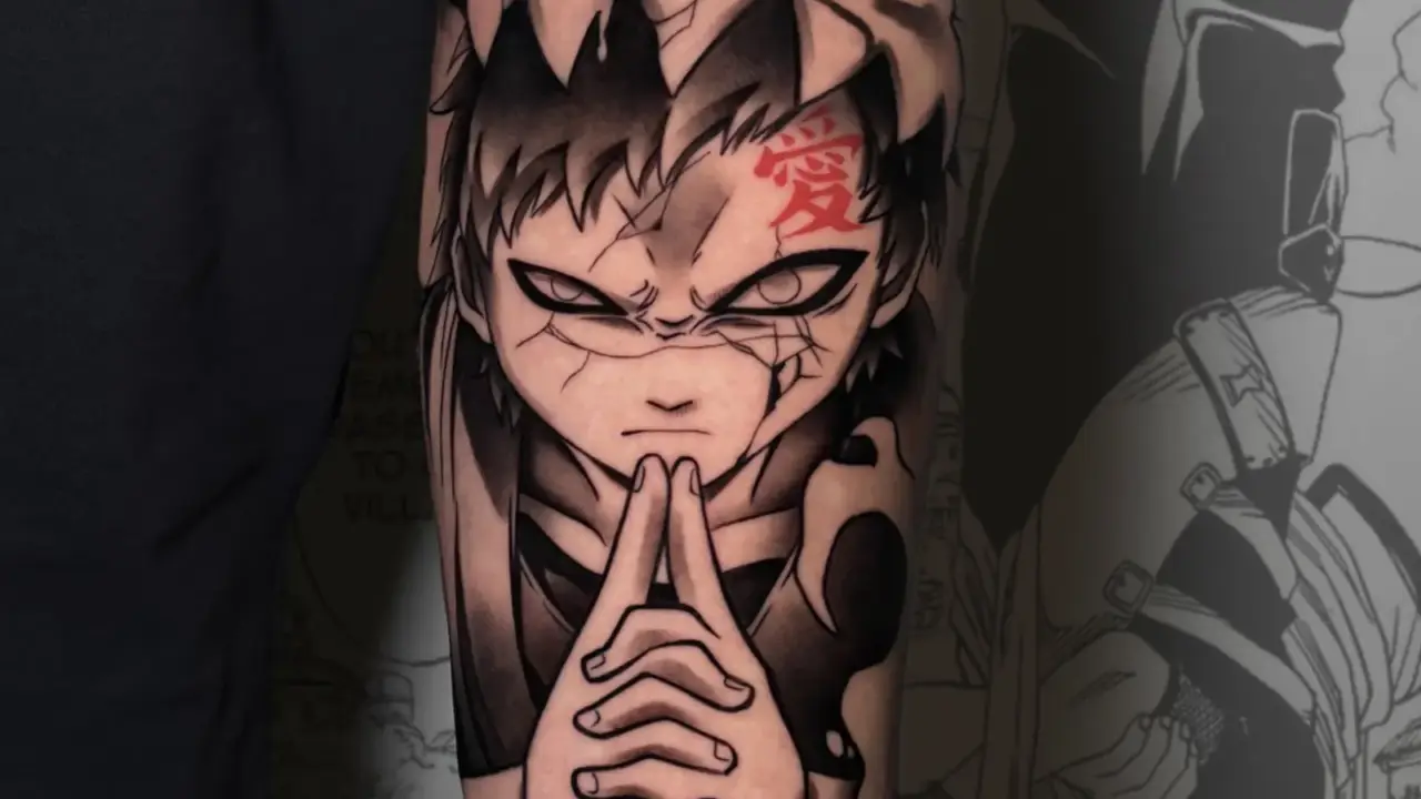 Tatuaje anime de Gaara curado en piel en estudio de Málaga
